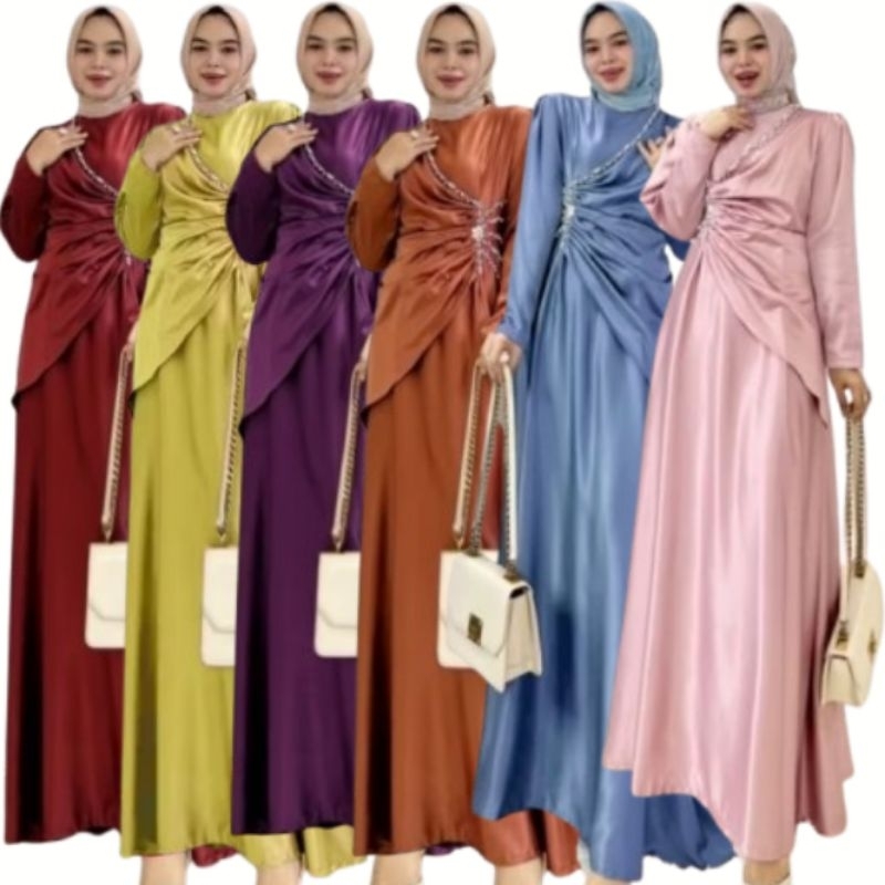 Kamala Gamis Kondangan Busana Muslim Wanita Dress Muslimah Pesta Size XL