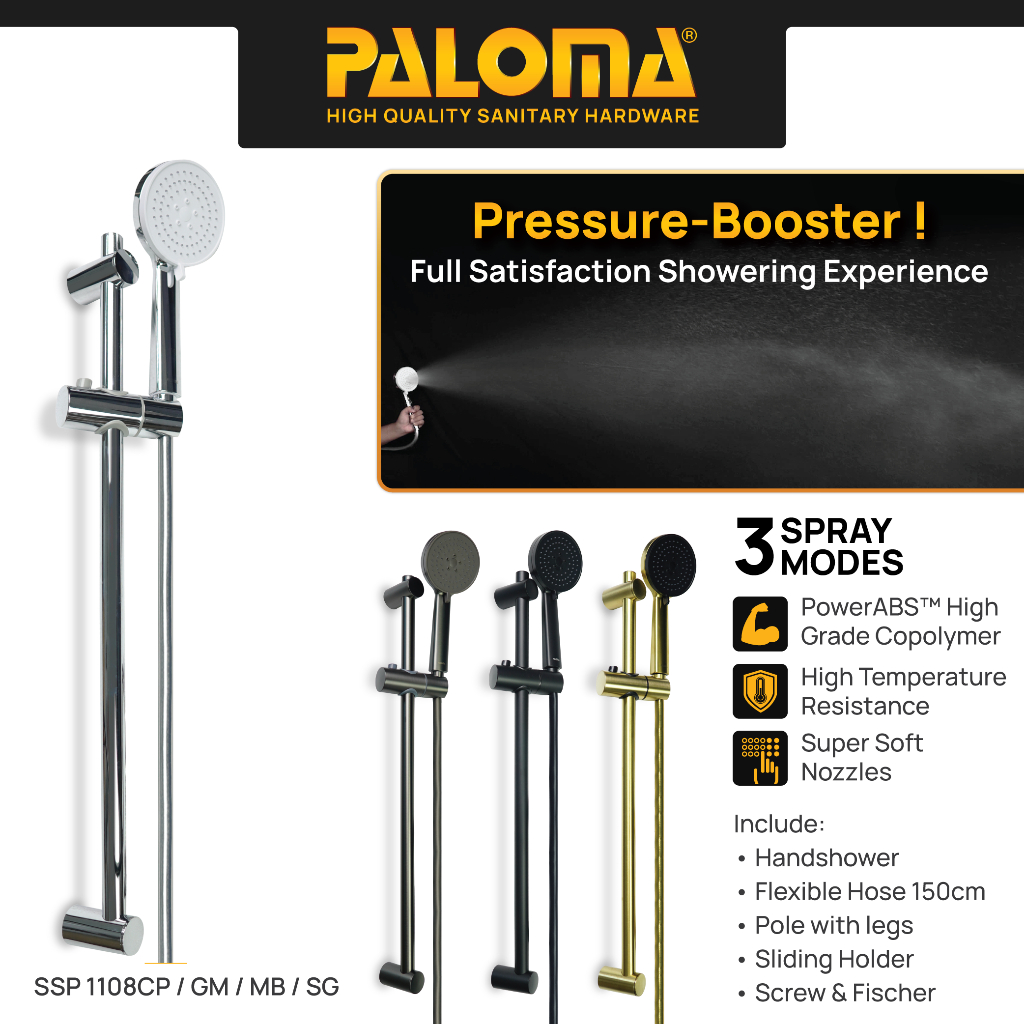 PALOMA SSP 1108 Shower Set Tiang Handshower Mandi Hand Shower Head Kepala Shower Genggam Pole Bar 3 