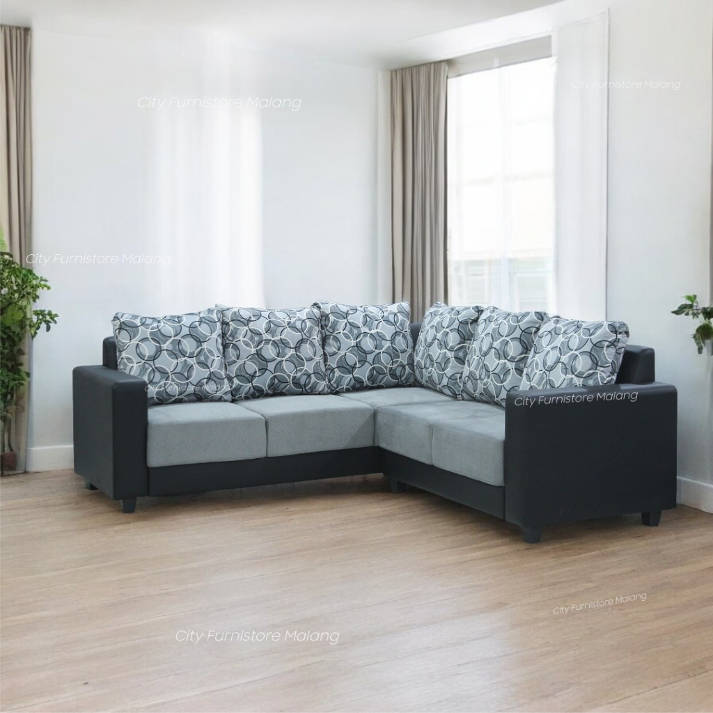 Sofa Sudut L Aesthetic Minimalis Murah Promo Malang I L32