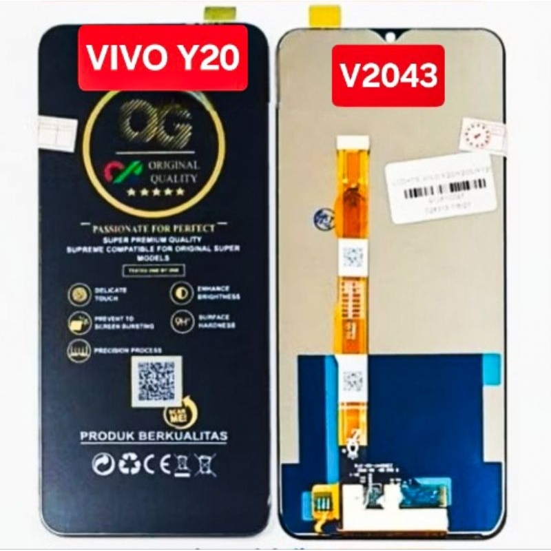 LCD VIVO Y20 MODEL V2043 LCD+TOUCHSCREEN QUALITY ORIGINAL SUPER