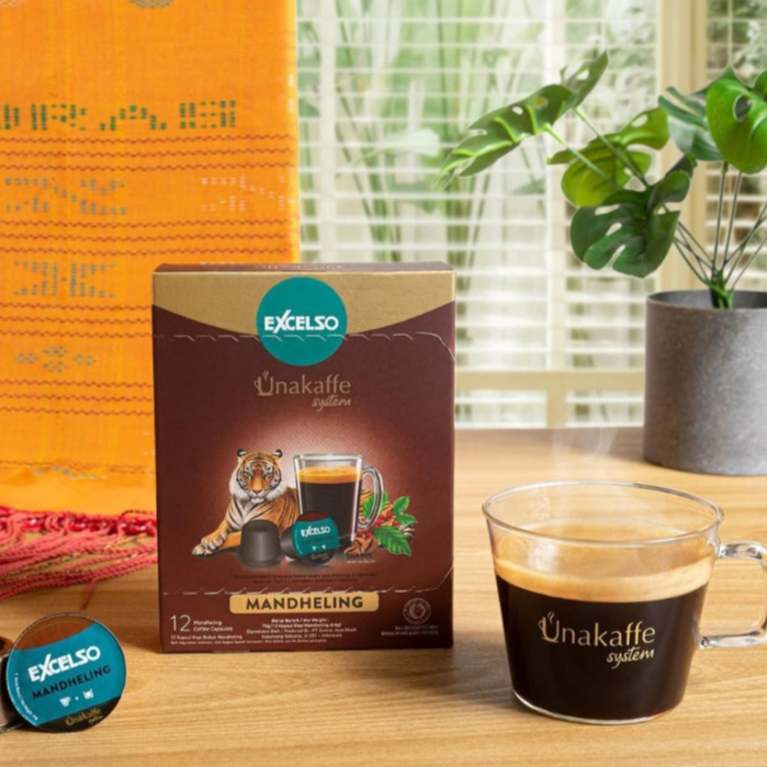 

EXCELSO Kopi Kapsul Unakaffe System MANDHELING 1 box isi 12 pod @6gr