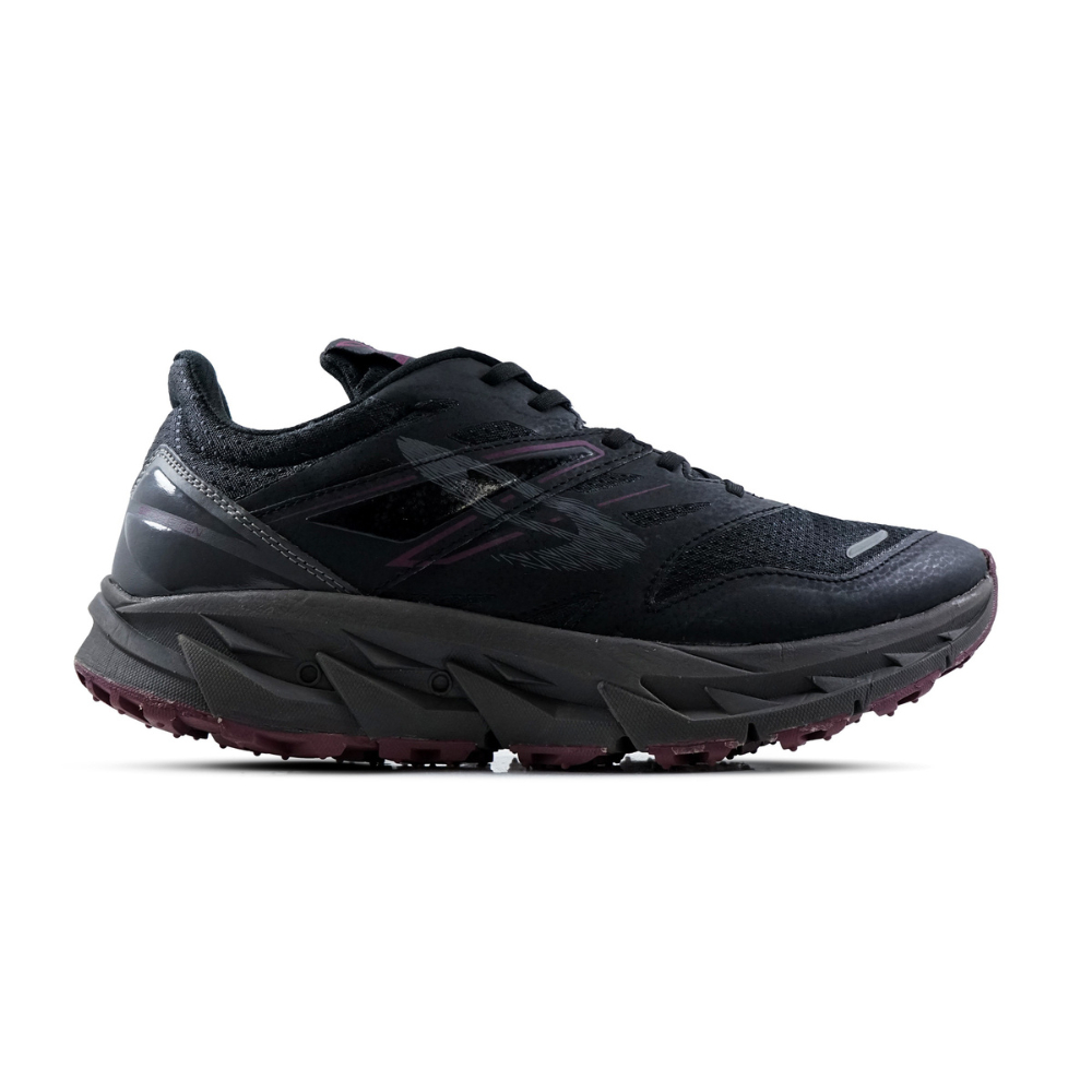 Sepatu Running Outdor 910 Nineten Yuza Evo Black Burgundy Trail Shoes Pria Wanita Unisex