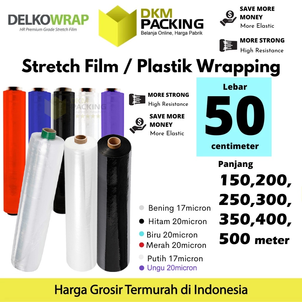 

Plastic Wrap Stretch Film 50cm Plastik Wrapping DELKO WRAP / SATUAN