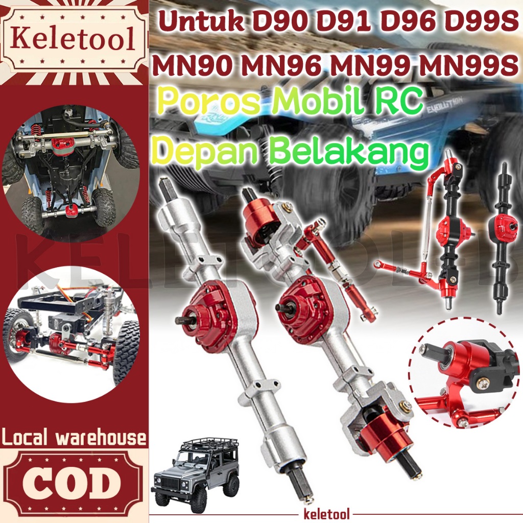 Gardan Metal MN82 MN78 MN99s Axle Kit Front Rear Set Poros Depan Belakang Mobil Rc Metal Grade Tingg