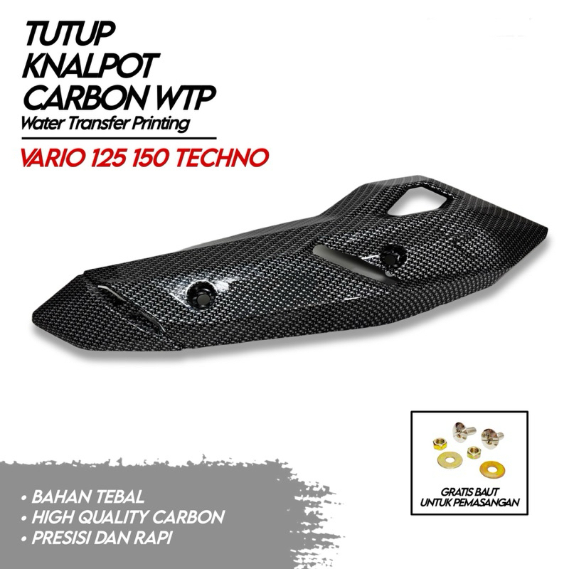Cover Knalpot Carbon Vario 150 Gratis Baut Pemasangan Tameng Knalpot Vario 150 Carbon