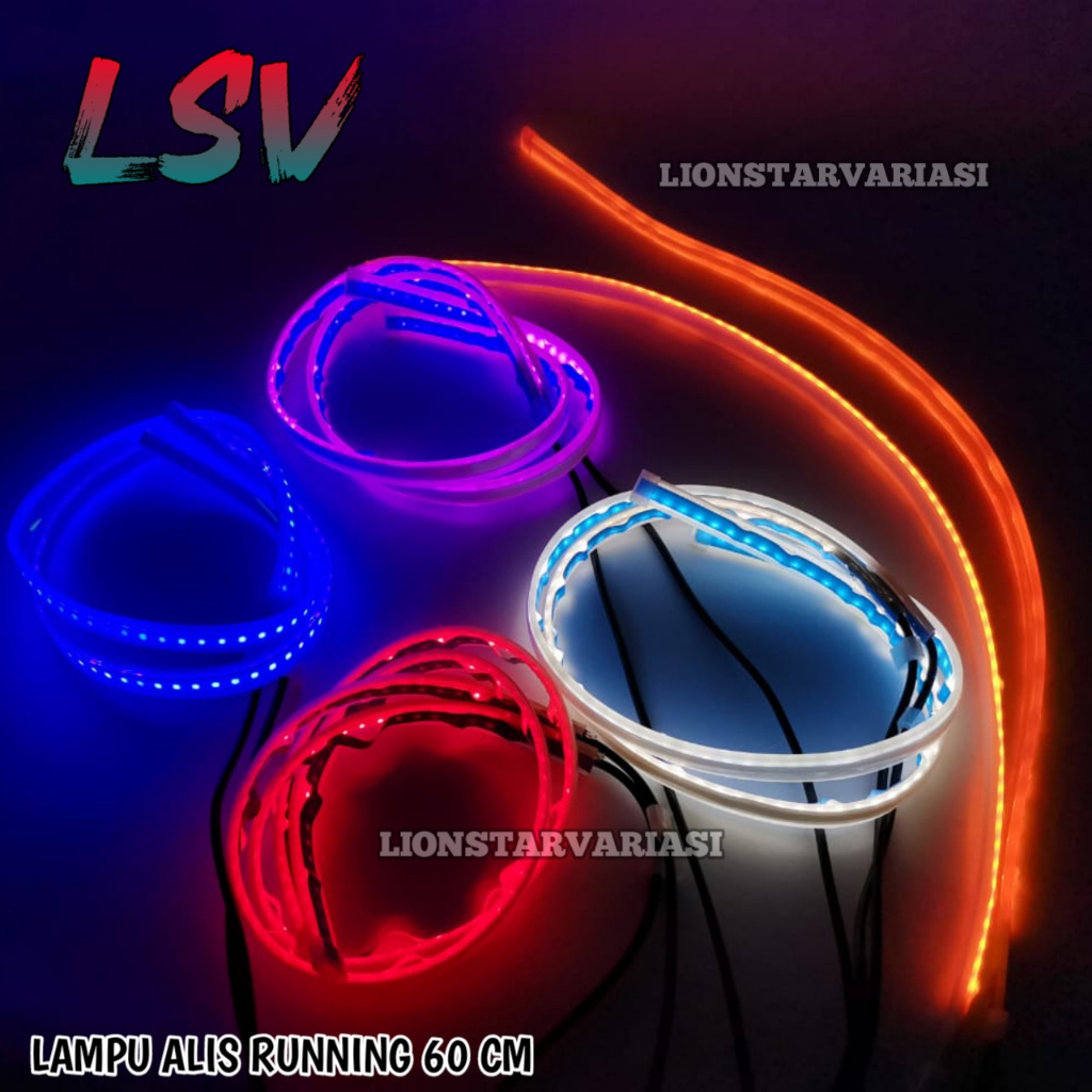 Lampu Alis Slim 30 Cm 60 Cm Warna Running Welcome Waterproof Universal