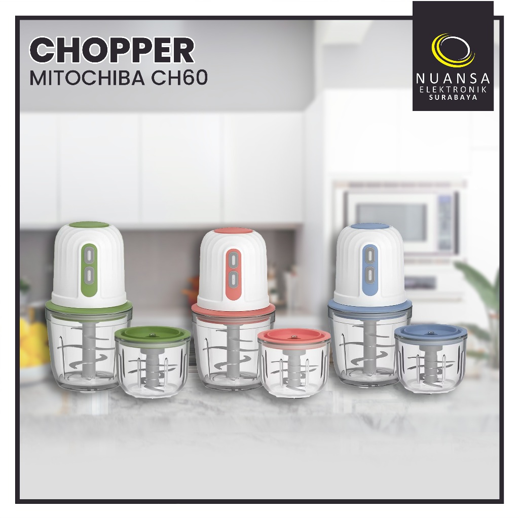 MITOCHIBA Chopper TWINCHOP CH60 / CH-60 500ml Penggiling & Penghalus Bumbu GARANSI RESM