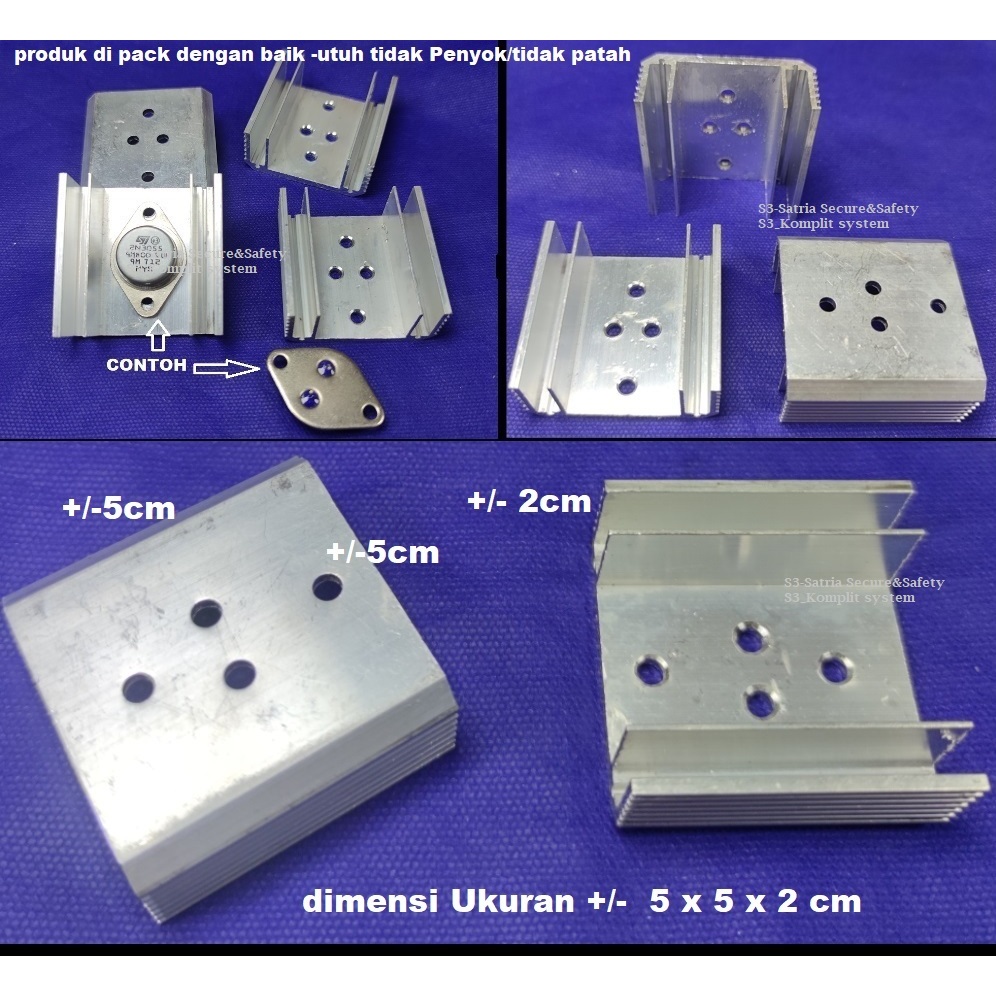 Heatsink duduk kan 1 transistor TR Jengkol alumunium Pedingin dudukkan 1TR Jengkolan heat sink Alumi