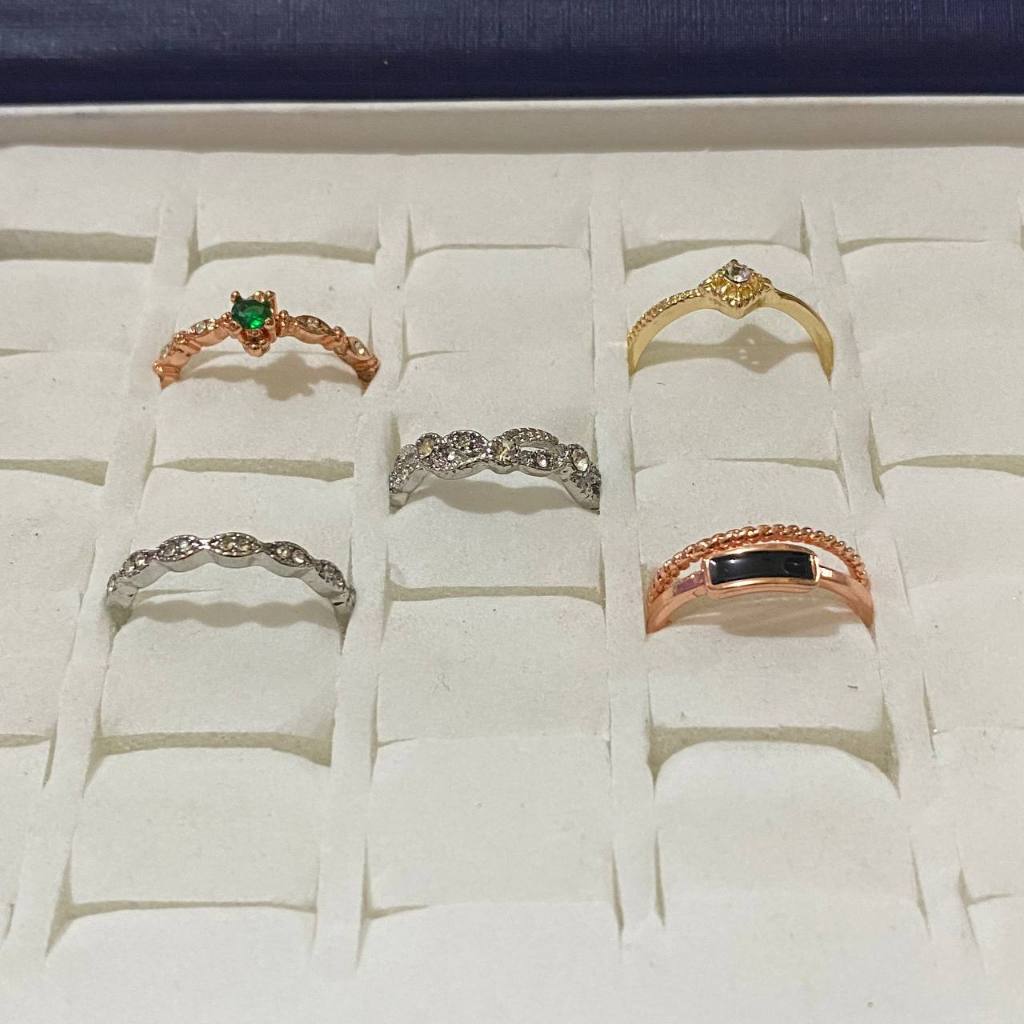 Paket Cincin Aksesoris 5 pcs titanium anti karat