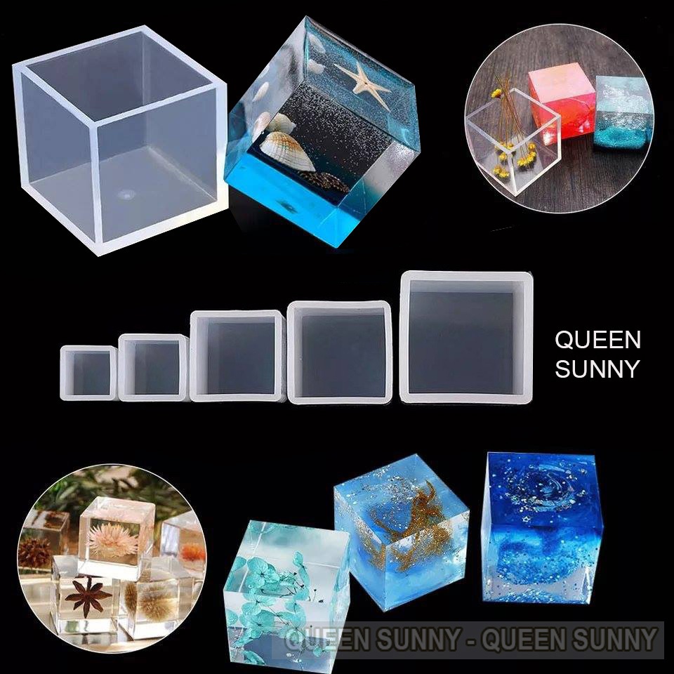 Cetakan Resin Kotak Kubus Persegi Kolam Akuarium Silicone Mold Pond Aksesoris Craft MLD220
