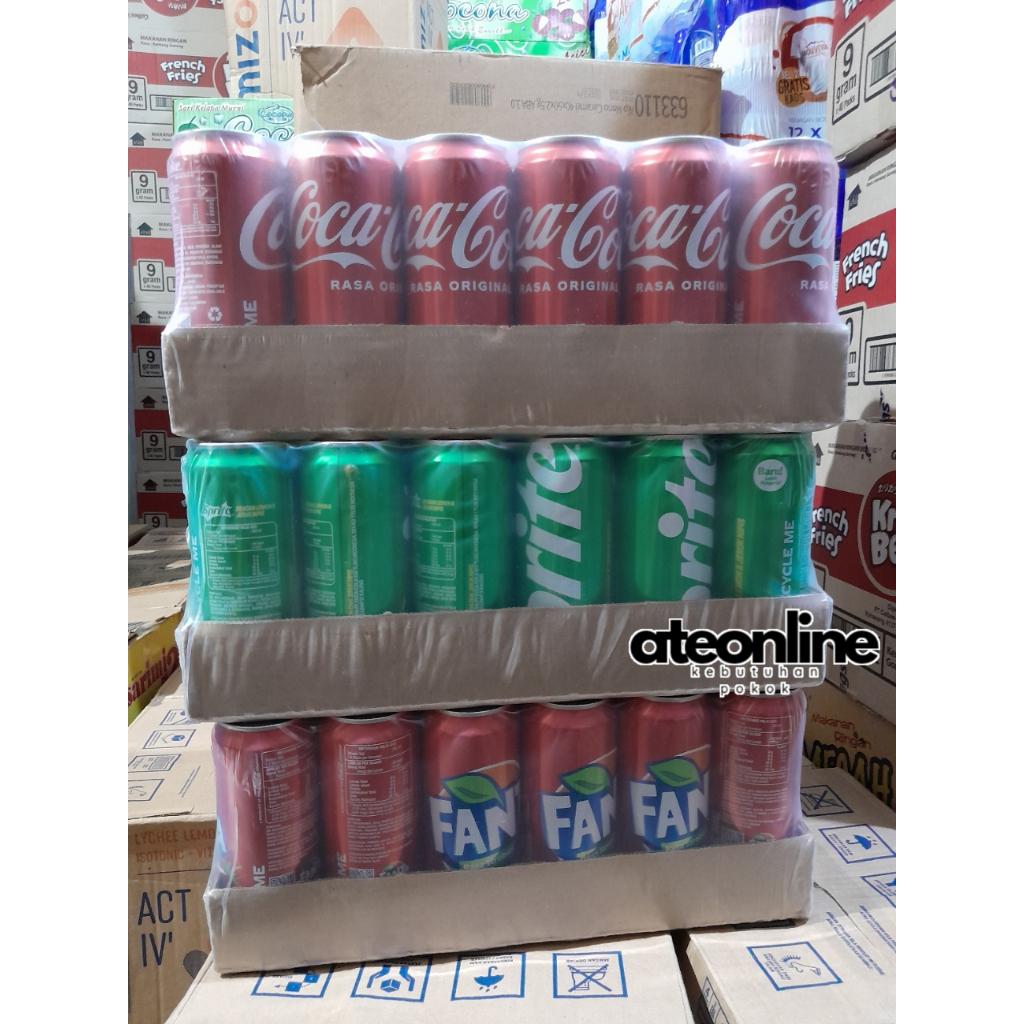 

Coca Cola Fanta Sprite Kaleng 250ml PACK [isi 24 kaleng]