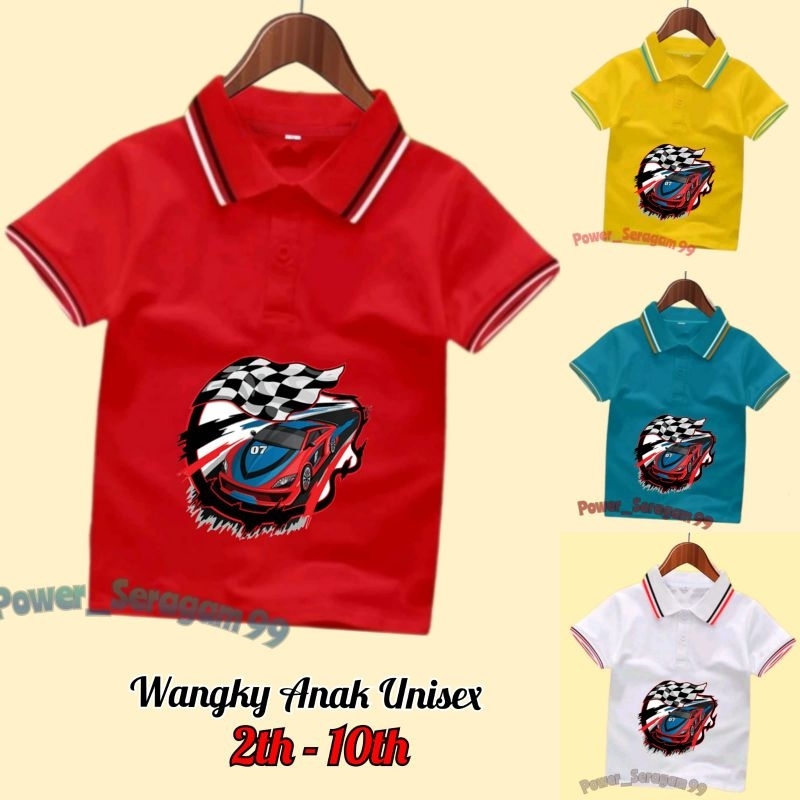 Baju Kaos Kerah Poloshirt Anak Laki Laki Perempuan 2th-10th Unisex / Kaos Kerah Wangky Anak Kekinian