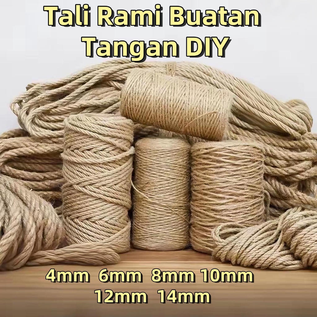 

【DUMBO】Tali goni 4mm 、6mm 、8mm,、10mm,、12mm,、14mm tali goni termurah tali kerajinan tali souvenir tali undangan tali tiang garukan kucing tali goni DIY buatan pabrik harga per meter