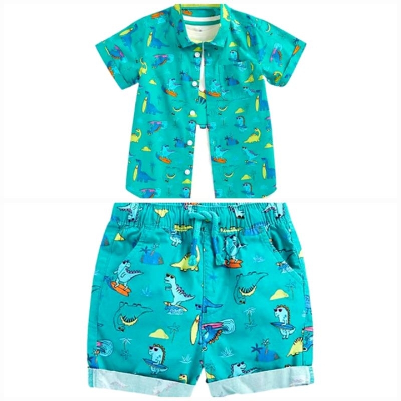 set kemeja poplin dino mothercare azzclothing