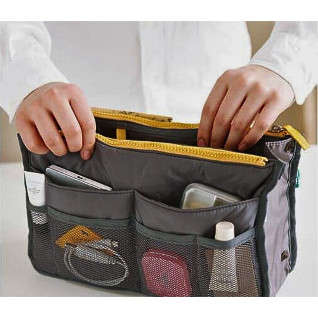 Organizer Travel Bag Kosmetik Gadget Dalaman Tas Wanita Mini  Multifungsi