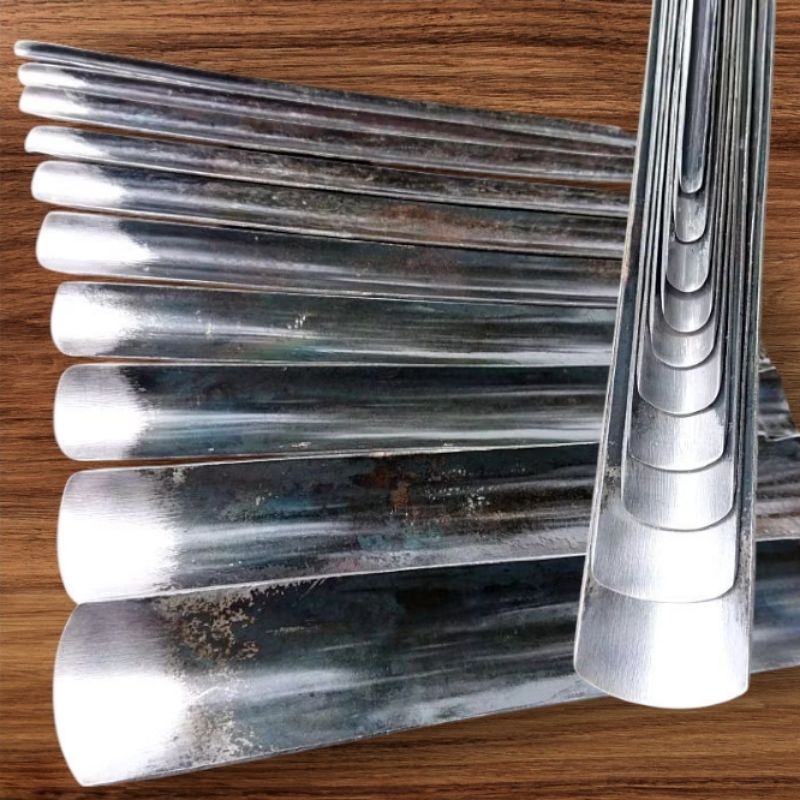 10 Pcs Pahat Ukir Kayu Asli Jepara, Tatah Ukir Kol / Cekung Siap Pakai