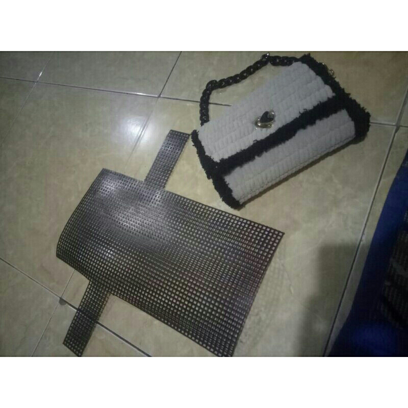 plastik kanvas pola tas rajut