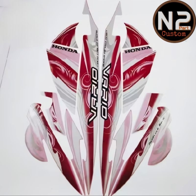 Striping Stiker polet motor honda VARIO 110 karbu 2010 pink stiker standart Vario karbu ping