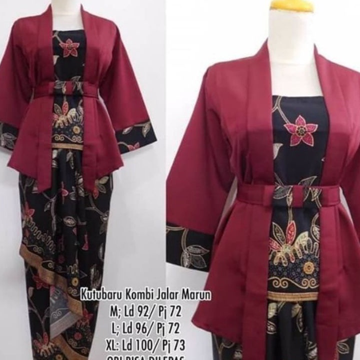 IndahKebaya  SET KEBAYA ELNIRA KUTUBARU  KEBAYA ENCIM KARTINI  KEBAYA MODERN  MOCCA HITAM SALEM