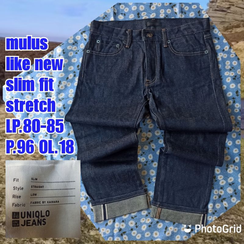 celana jeans selvedge uniqlo indigo