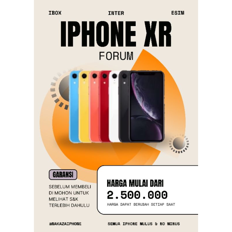 IPHONE XR ESIM WIFI ONLY 64GB MULUS & NO MINUS