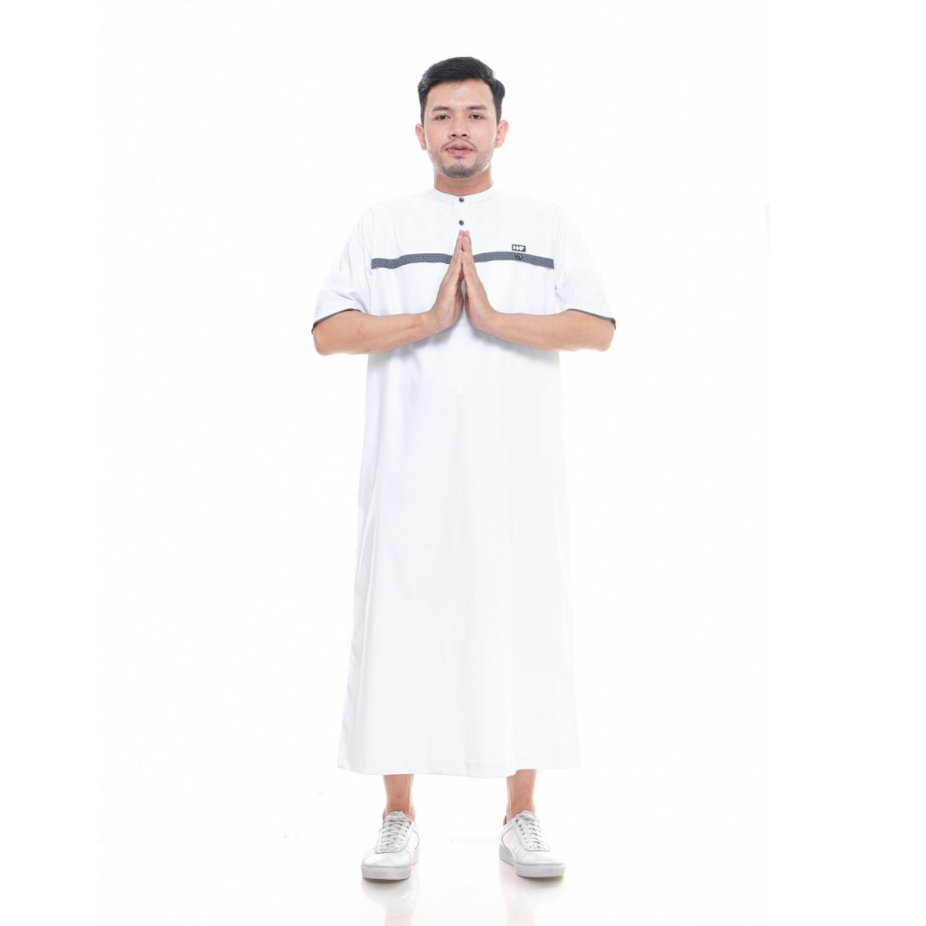 Baju Gamis Jubah Muslim Laki Laki Pria Dewasa Kasual Bahan Katun Premium Elzatta Terbaru Lengan Pend