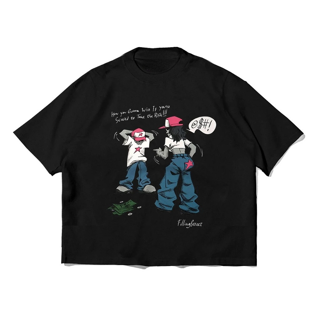 Crop Boxy Tee Fillingstreet - Dosee Posee Black fillingstreet t-shirt