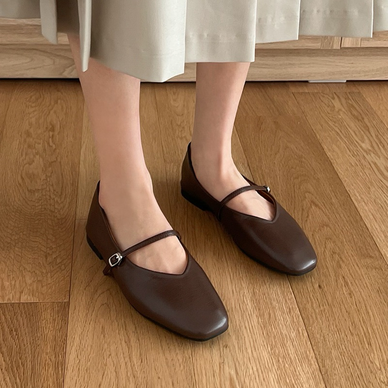 Sappun Honeydew Maryjane Flats - Brown Size 39 (24.5cm, fit to 38)