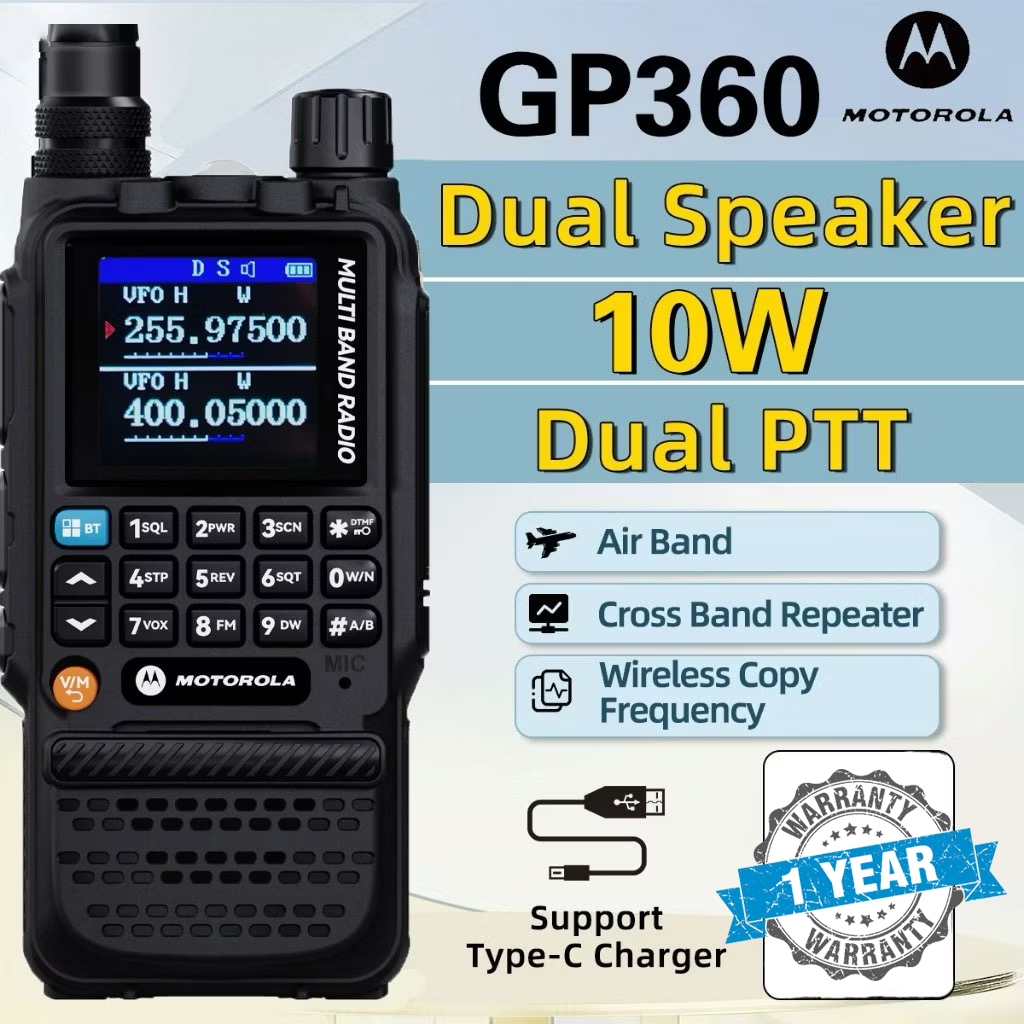 Walkie-talkie genggam kecil MOTOROLA Walkie Talkie Murah HT Radio GP360 15KM Jarak jauh Outdoor