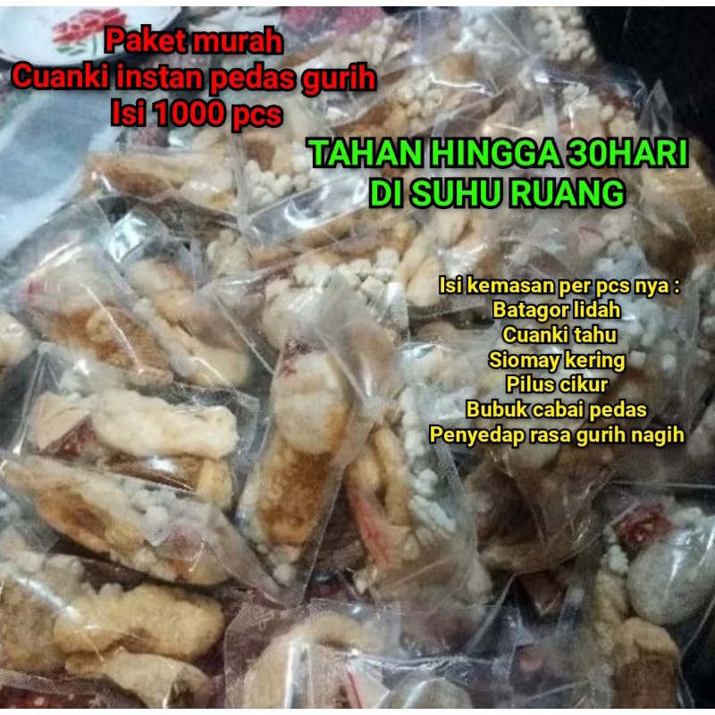 

1000pcs cuanki instan pedas gurih nagih