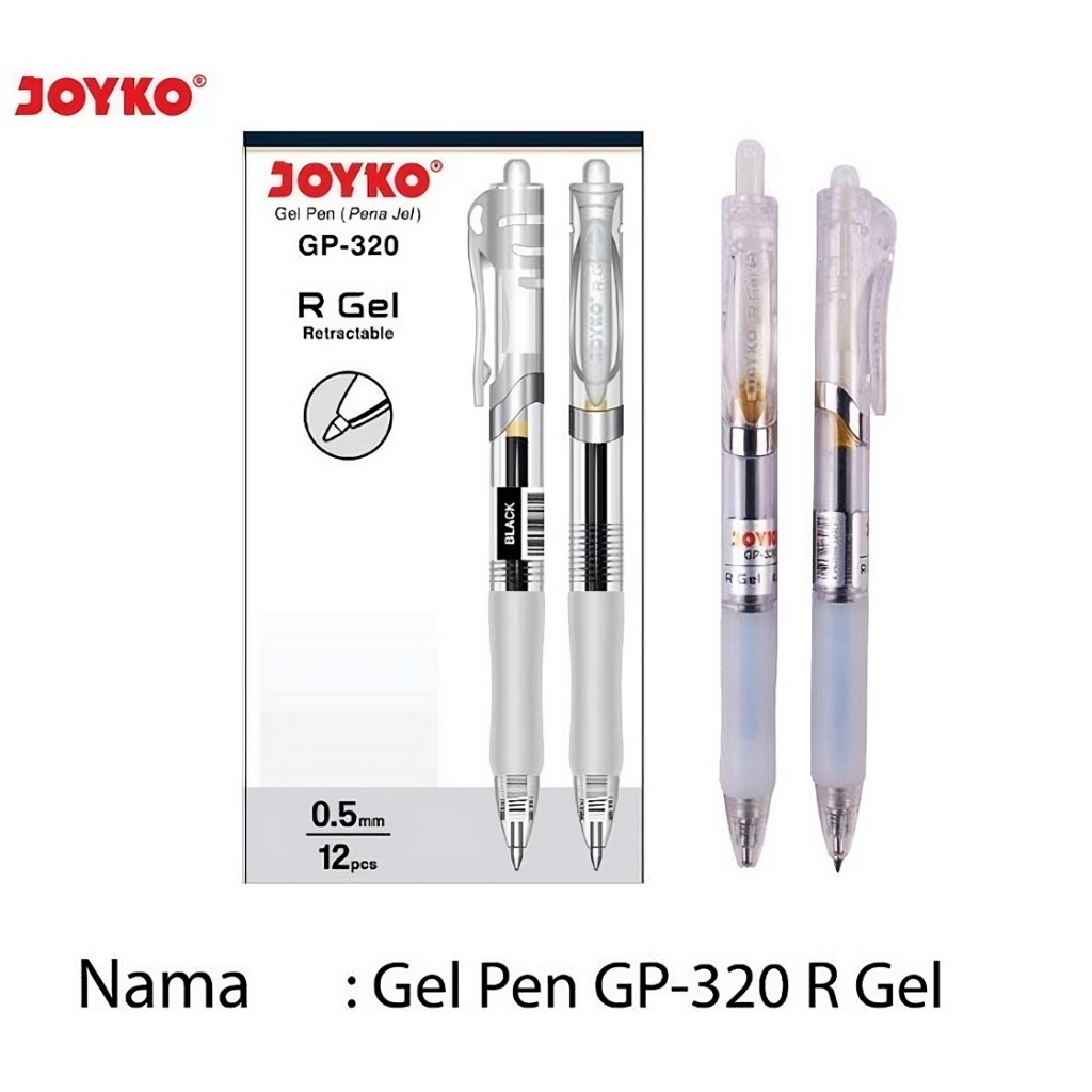 

Gel Pen GP-320 JOYKO 0.5mm Per Lusin ( ISI 12 PCS )