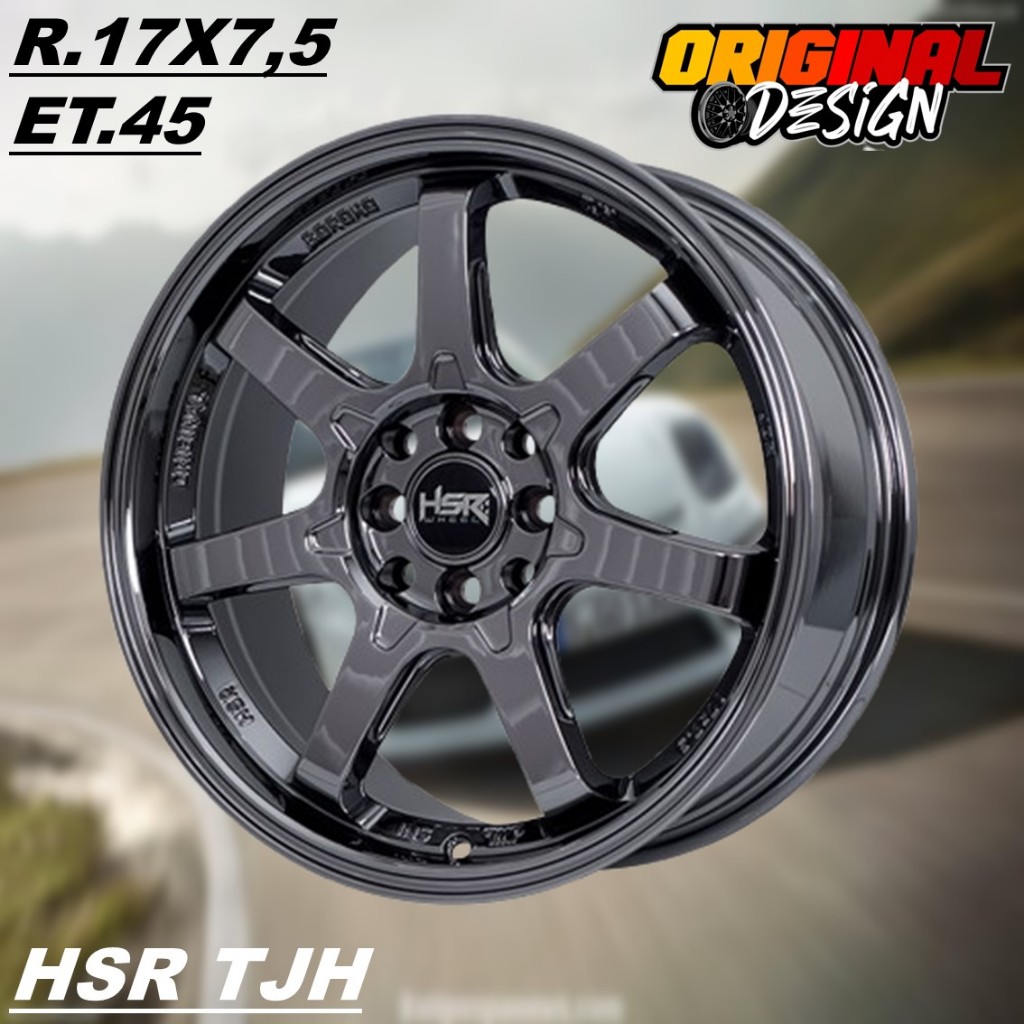 Velg mobil JAZZ, YARIS, KIJANG, FORD FIESTA, ring 17 black chrome lubang 4 HSR TJH R17