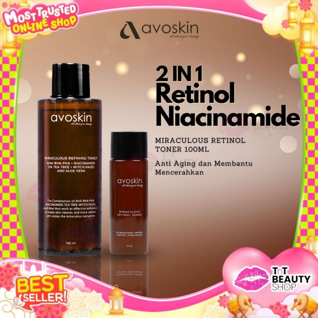Toner Avoskin Miraculous Retinol 100ml-Best 2 in 1 Retinol Niacinamide | TnT Beauty Shop