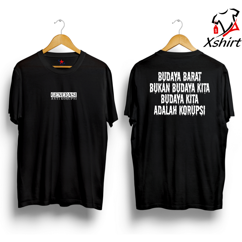 Kaos Generasi Anti Korupsi / Baju Distro Anti Korupsi / Tshirt Budaya kita korupsi