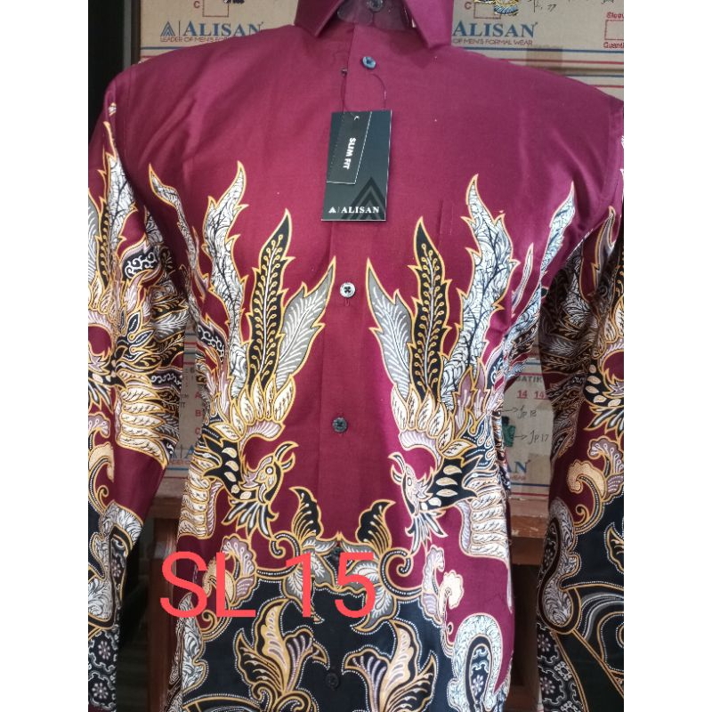 Batik Alisan lengan panjang kemeja batik Alisan slimfit