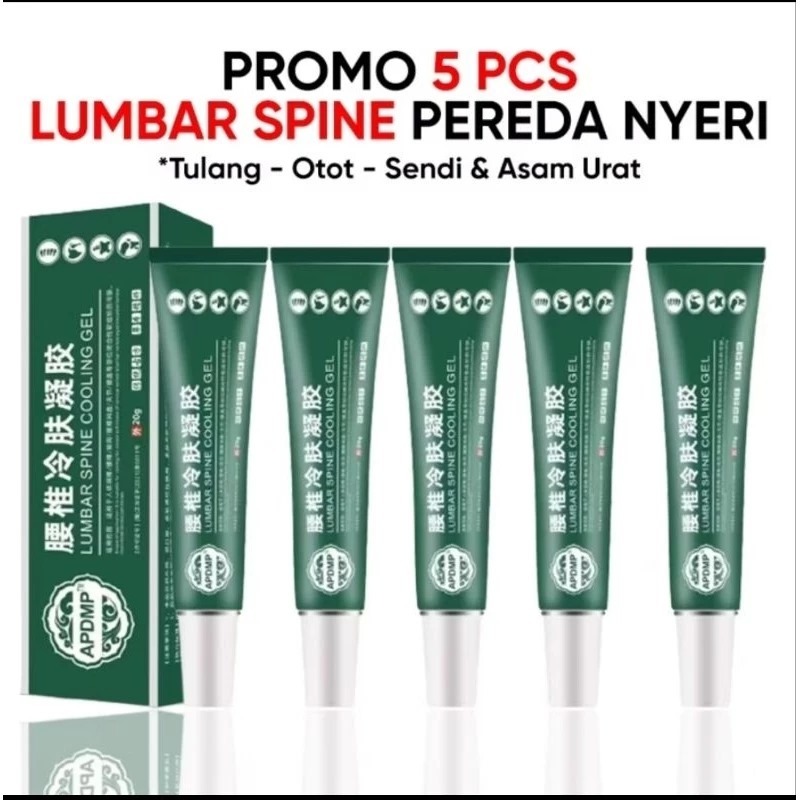 (5 Pcs) Salep Lumbar Cream Lumbar Spine Cooling Gel Salep Lumbar APDMP Original 100% Asli