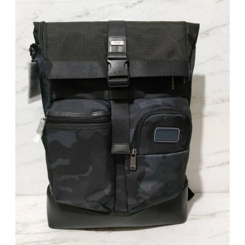 Tumi Cypress Roll Top Backpack Camo Navy