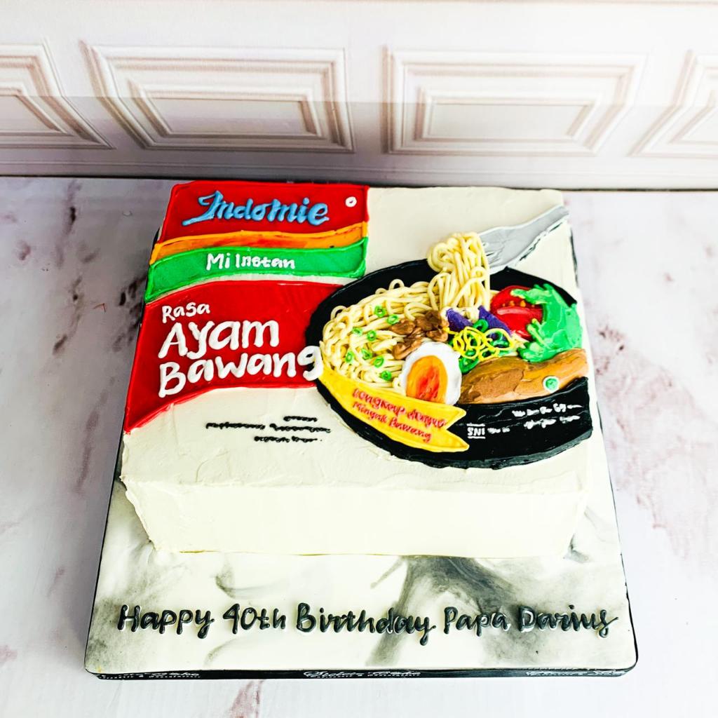 

Kue Ulang Tahu/Birthday Cake/Kue Ultah Tema Indomie/Cake 3D/Cake indomie