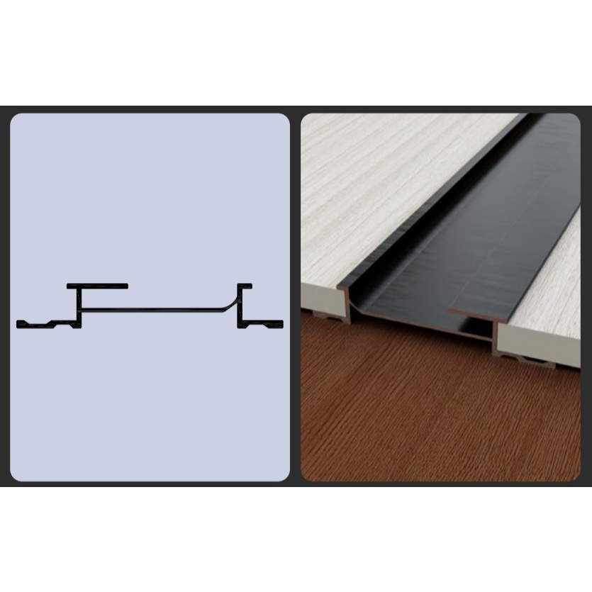 PROFIL ALUMINIUM PROFILE PLASWOOD ALUMINIUM LR 1301 LIST ALUMINIUM PLASWOOD 1301 HITAM 1301 BLACK DO