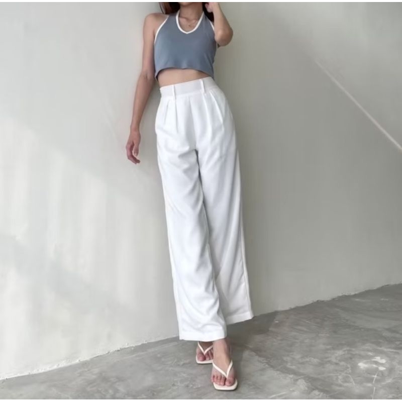 Ghea Cullotes White Celana Panjang Basic Putih
