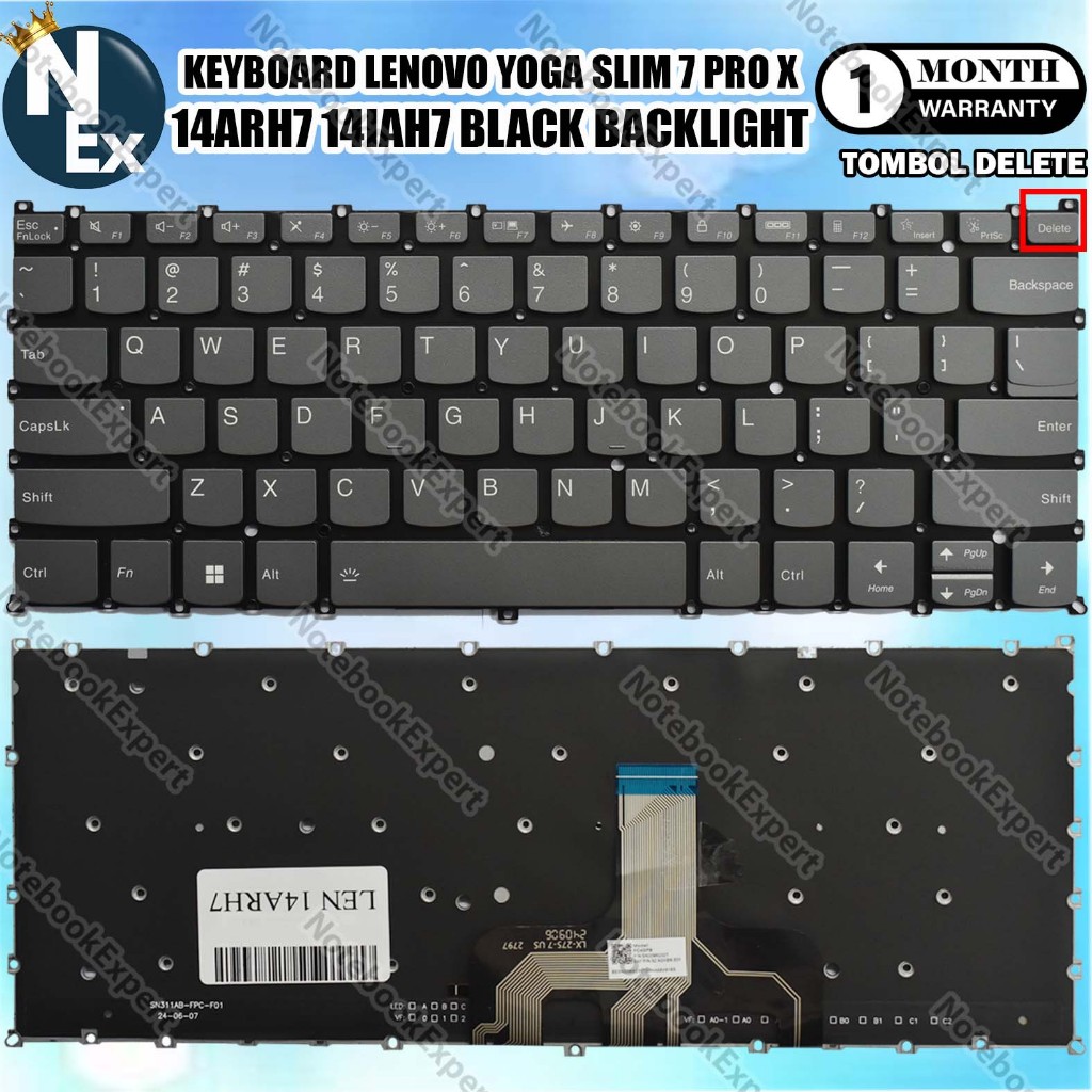 KEYBOARD YOGA SLIM 7 PRO X 14ARH7 14IAH7 BLACK BACKLIGHT