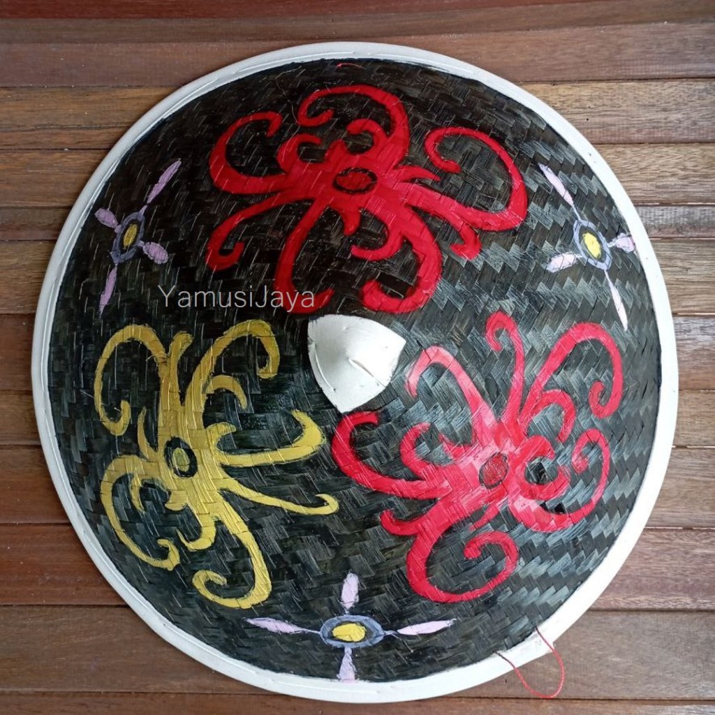 Topi Caping Lukis - Caping Bambu Petani Motif Batik NTT