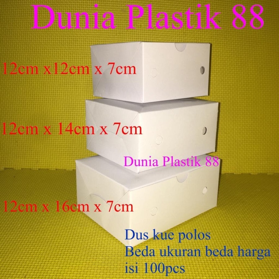 

Dus GS Polos Tebal / Dus Snack UK. 12x12cm / 12x14cm / 12x16cm ( 1pak isi 100pcs ) Berat 310gsm