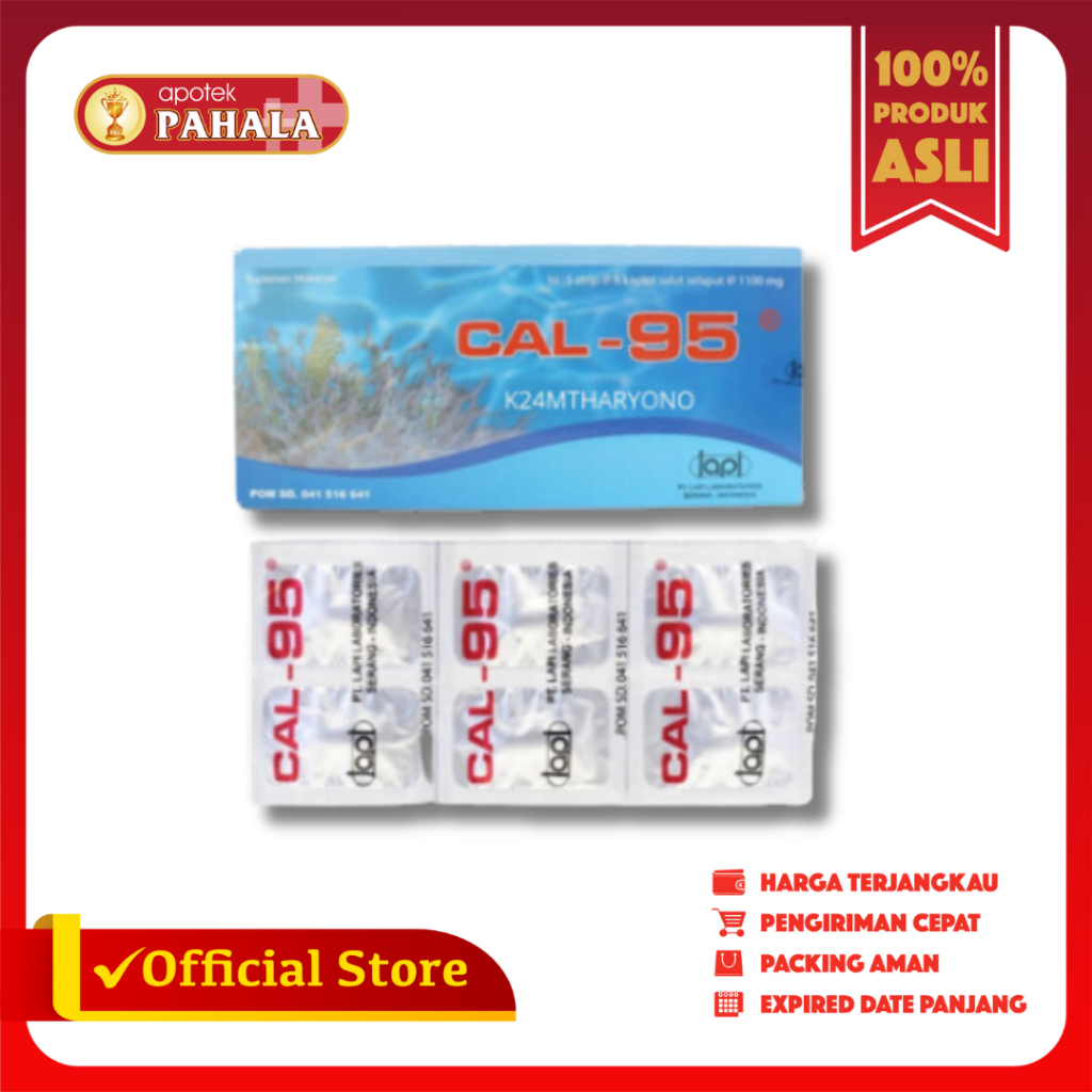 CAL-95 SUPLEMEN TULANG 1 STRIP 6 CAPLET / cal 95