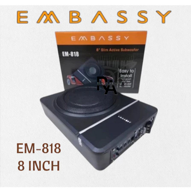 Subwoofer Kolong Embassy EM 818 Subwoofer Aktif Kolong Underseat basskolong Slim Mobil