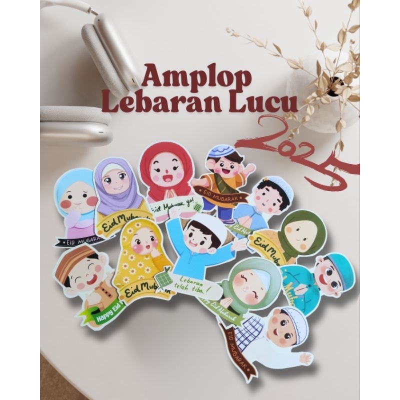 

AMPLOP LEBARAN LUCU 3D 2025 ANGPAO LEBARAN 12 PCSq