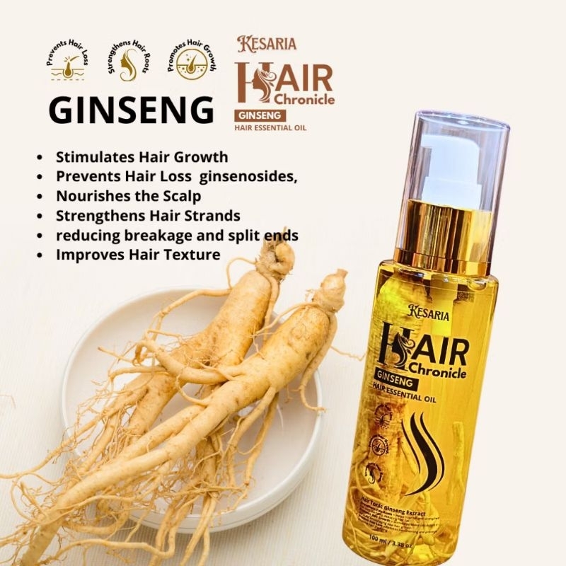 RO Kesaria Hair Cronicle Ginseng - Hair Essence Oil - Hair Tonic Extra Ginseng Asli Perawatan Rambut Rontok 100ML
