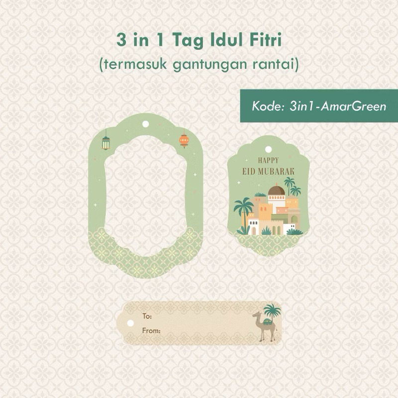 

Hang tag idul fitri kode IFHT 87 set dpt 3 dgn tali rantai