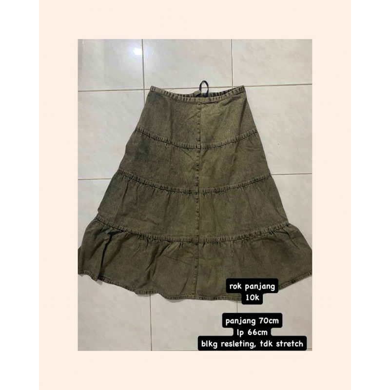 preloved rok panjang army
