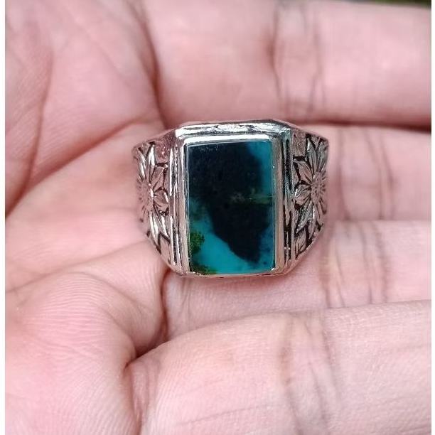 Batu akik natural BACAN DOKO mejiko coklat body kotak simpel